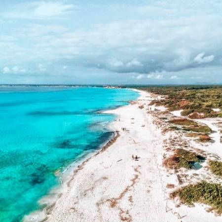 a view of a beach next to a body of water